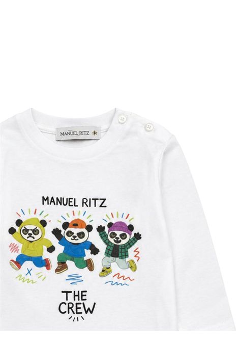 T-shirt neonato bianca in cotone Manuel Ritz | 4519BIANCO